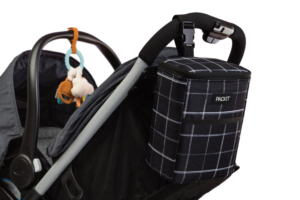 freezable-double-baby-bottle-bag-p8 freezable-double-baby-bottle-bag-black-grid-lifestyle-stroller.jpg